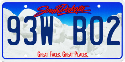 SD license plate 93WB02
