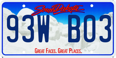 SD license plate 93WB03