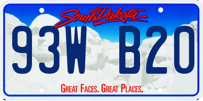 SD license plate 93WB20
