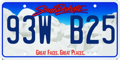SD license plate 93WB25
