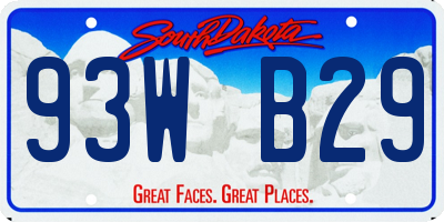 SD license plate 93WB29