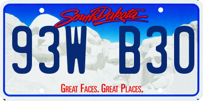 SD license plate 93WB30