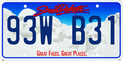 SD license plate 93WB31
