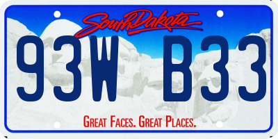 SD license plate 93WB33
