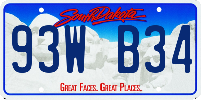 SD license plate 93WB34