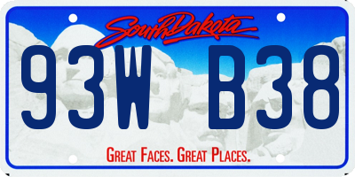 SD license plate 93WB38
