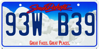 SD license plate 93WB39