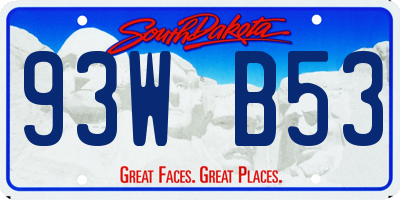 SD license plate 93WB53