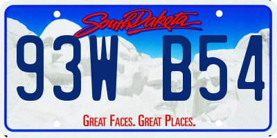 SD license plate 93WB54