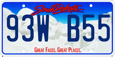 SD license plate 93WB55