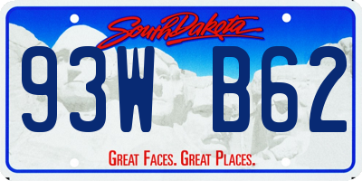 SD license plate 93WB62