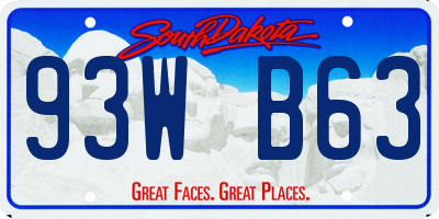 SD license plate 93WB63