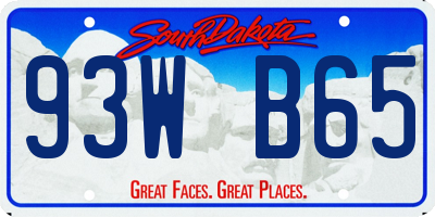 SD license plate 93WB65