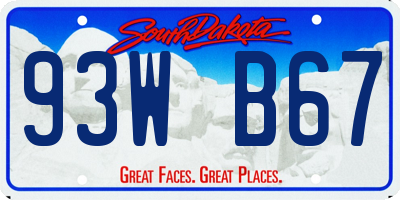 SD license plate 93WB67