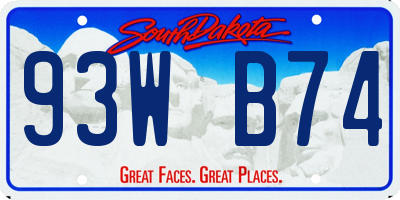 SD license plate 93WB74