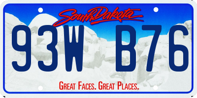 SD license plate 93WB76
