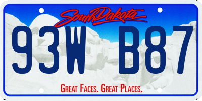 SD license plate 93WB87