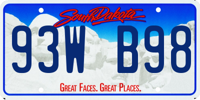 SD license plate 93WB98