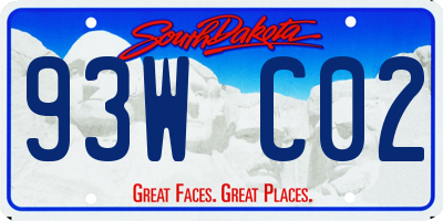 SD license plate 93WC02