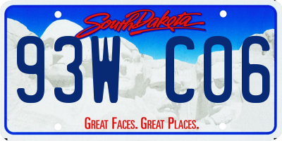 SD license plate 93WC06