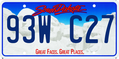 SD license plate 93WC27