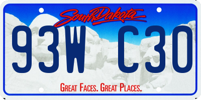 SD license plate 93WC30