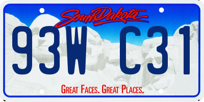 SD license plate 93WC31