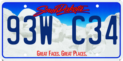 SD license plate 93WC34
