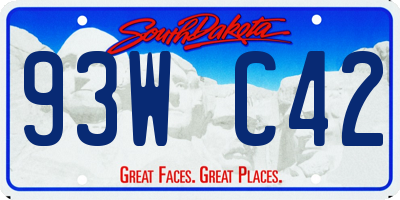SD license plate 93WC42