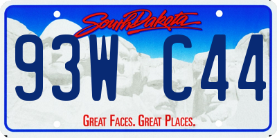 SD license plate 93WC44