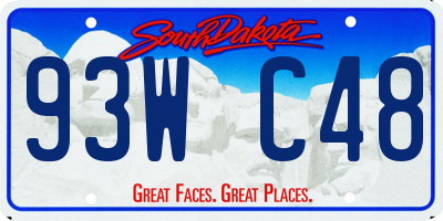 SD license plate 93WC48