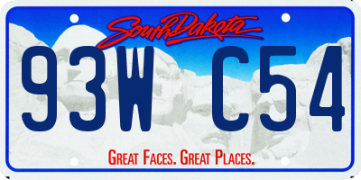 SD license plate 93WC54