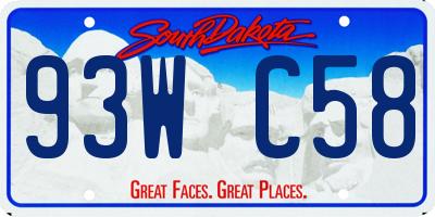 SD license plate 93WC58
