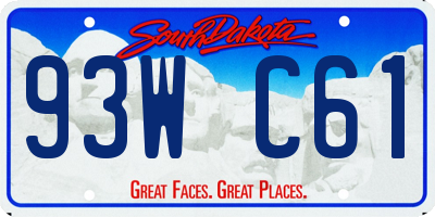SD license plate 93WC61