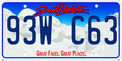 SD license plate 93WC63