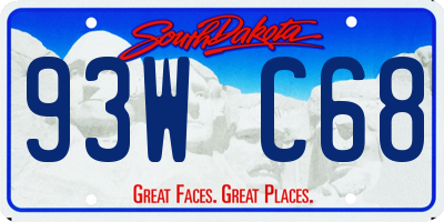 SD license plate 93WC68