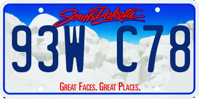 SD license plate 93WC78