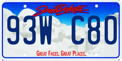 SD license plate 93WC80