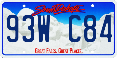SD license plate 93WC84