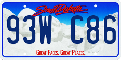 SD license plate 93WC86