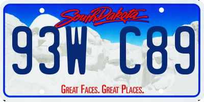 SD license plate 93WC89