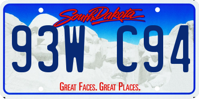 SD license plate 93WC94