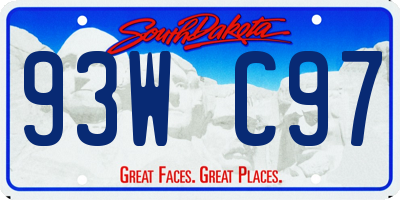 SD license plate 93WC97