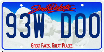 SD license plate 93WD00