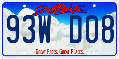 SD license plate 93WD08