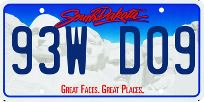 SD license plate 93WD09