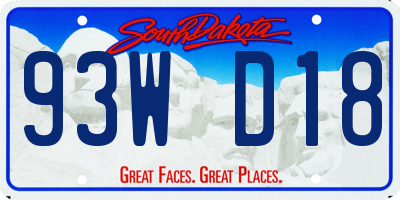 SD license plate 93WD18