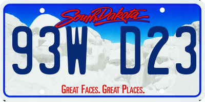 SD license plate 93WD23
