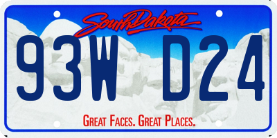 SD license plate 93WD24