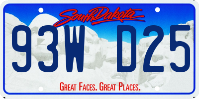 SD license plate 93WD25